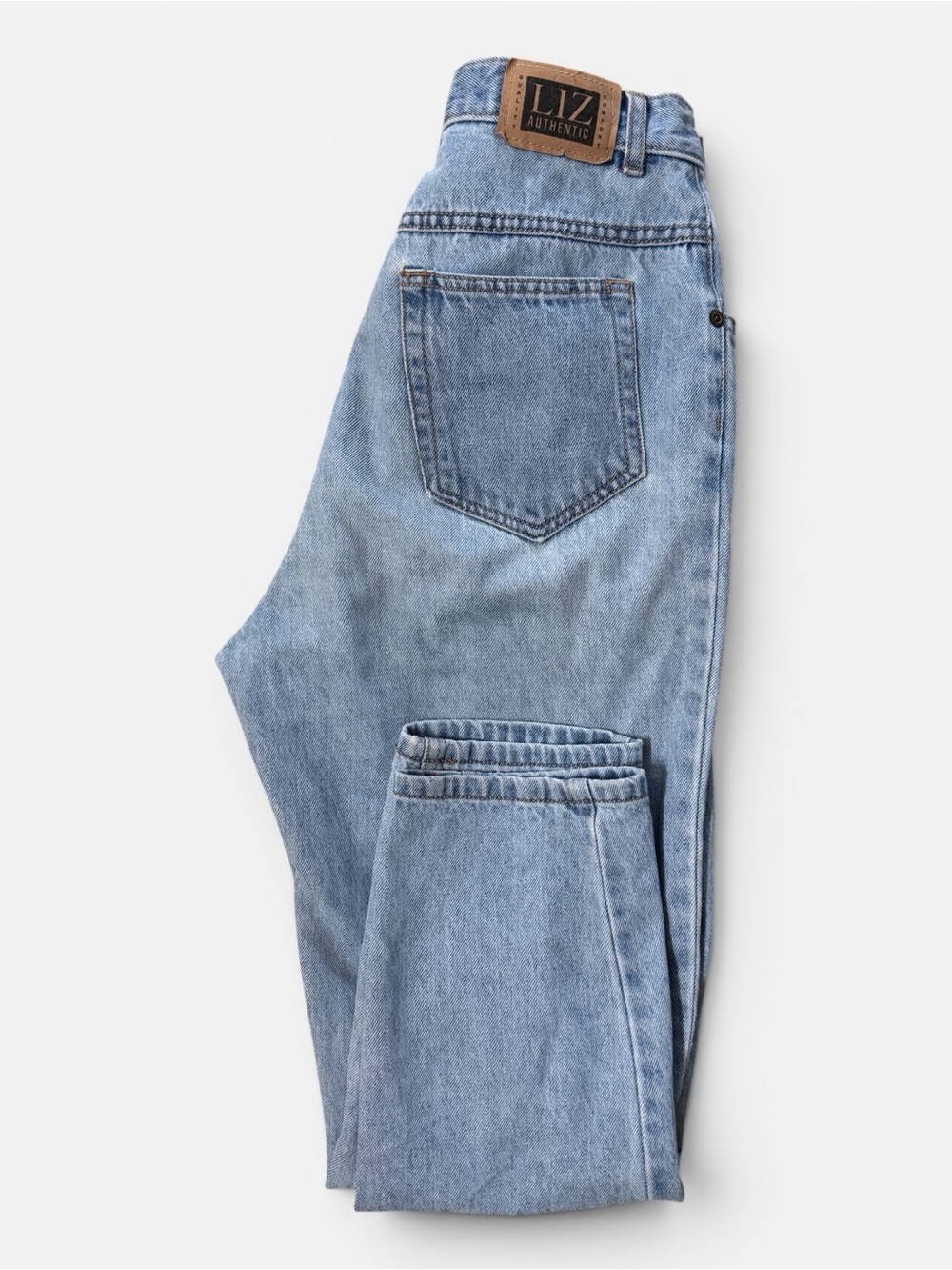 VTG 90s Liz Claiborne Petite Mom Jeans Light Wash High Rise Tapered Denim Sz 28